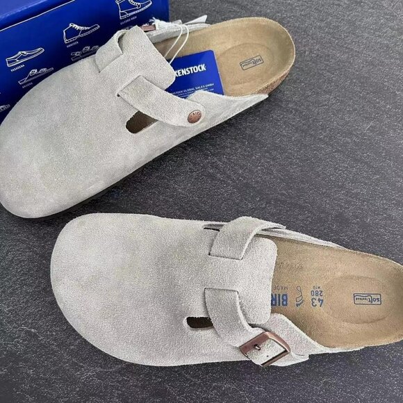 Birkenstock Boston Taupe suede clog sandal - Picture 1 of 4